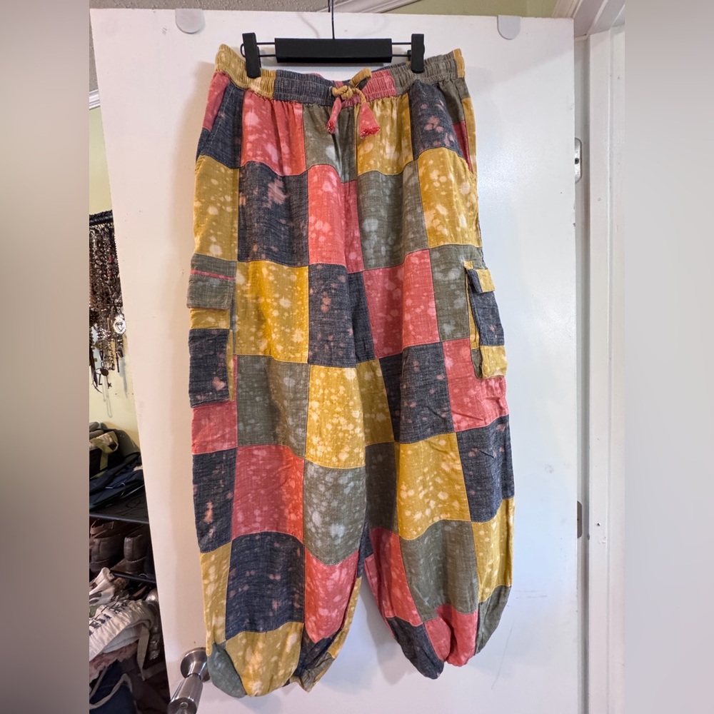 NWOT Worn Once Colorful Patchwork-look Women's Pants